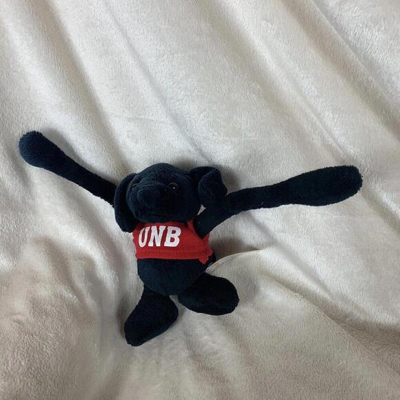 University Of New Brunswick UNB Pully Pals Stuffed Black Dog Toy Fun Memorabilia - Picture 3 of 9